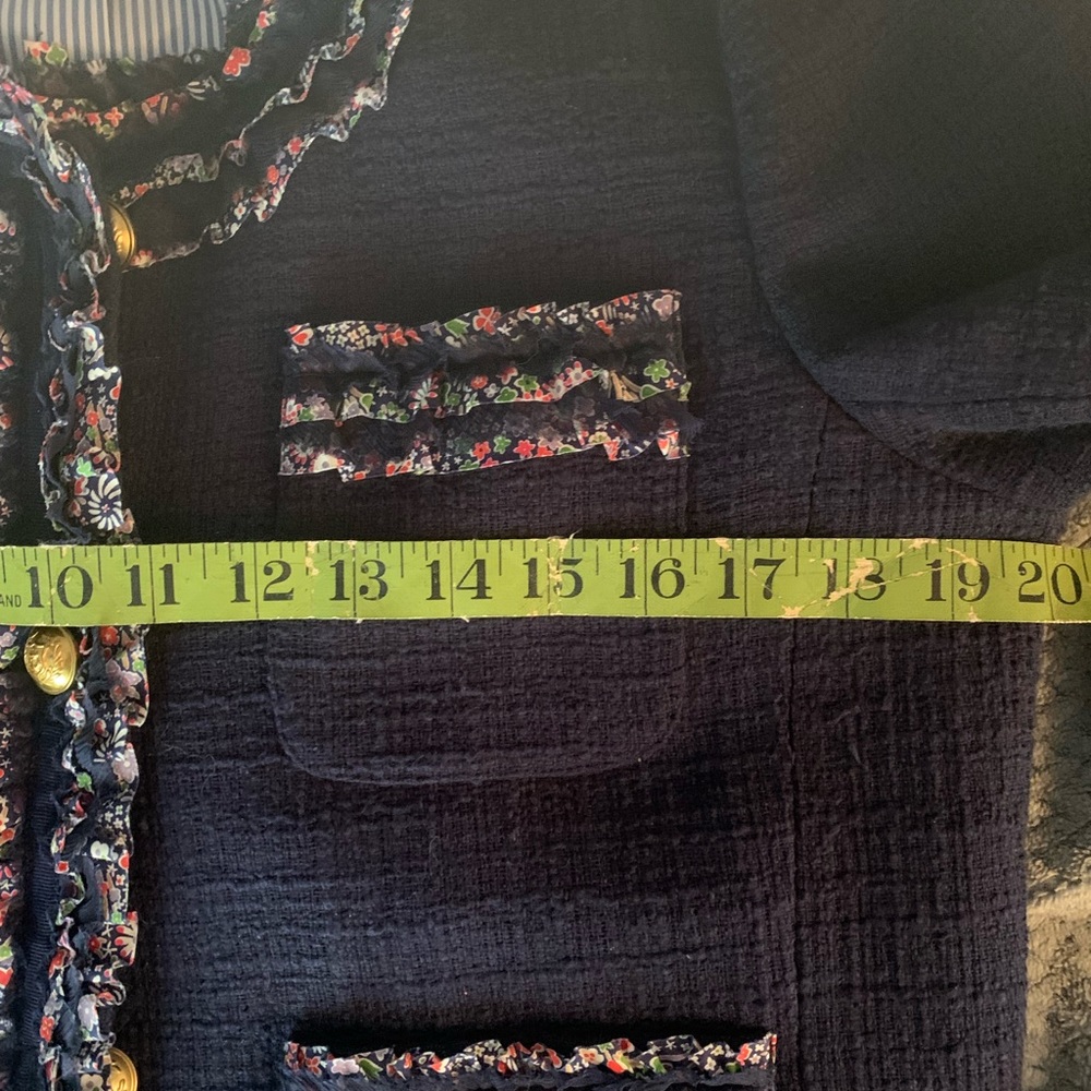 J. Crew Navy Bouclé Blazer with Multicolor Tweed Trim - Picture 5 of 5